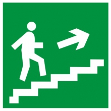 Направление к эвауационному выходу по лестнице вверх направо